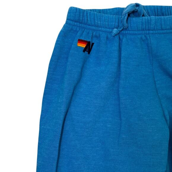 Aviator Nation Rainbow Stitch Sweatpants Size SMALL Ocean Blue 5 Stripe Active - Picture 5 of 9